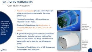 43
SiC – EV/HEV PARTNERSHIPS
Case study: Mitsubishi
Mechatronic
integration is
a promising
approach to
further
reduce the
...
