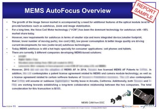 © 2014•11 
Copyrights © KnowMade SARL All rights reserved.–Emerging MEMS Report 
MEMS AutoFocusOverview 
MEMS CAM fromDOC  