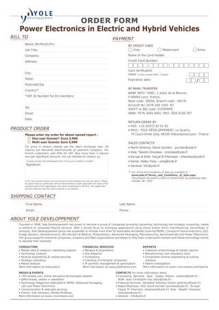 Ev Order Form Power Electronics in Electric and Hybrid Vehicles 2014 Report by Yole ...