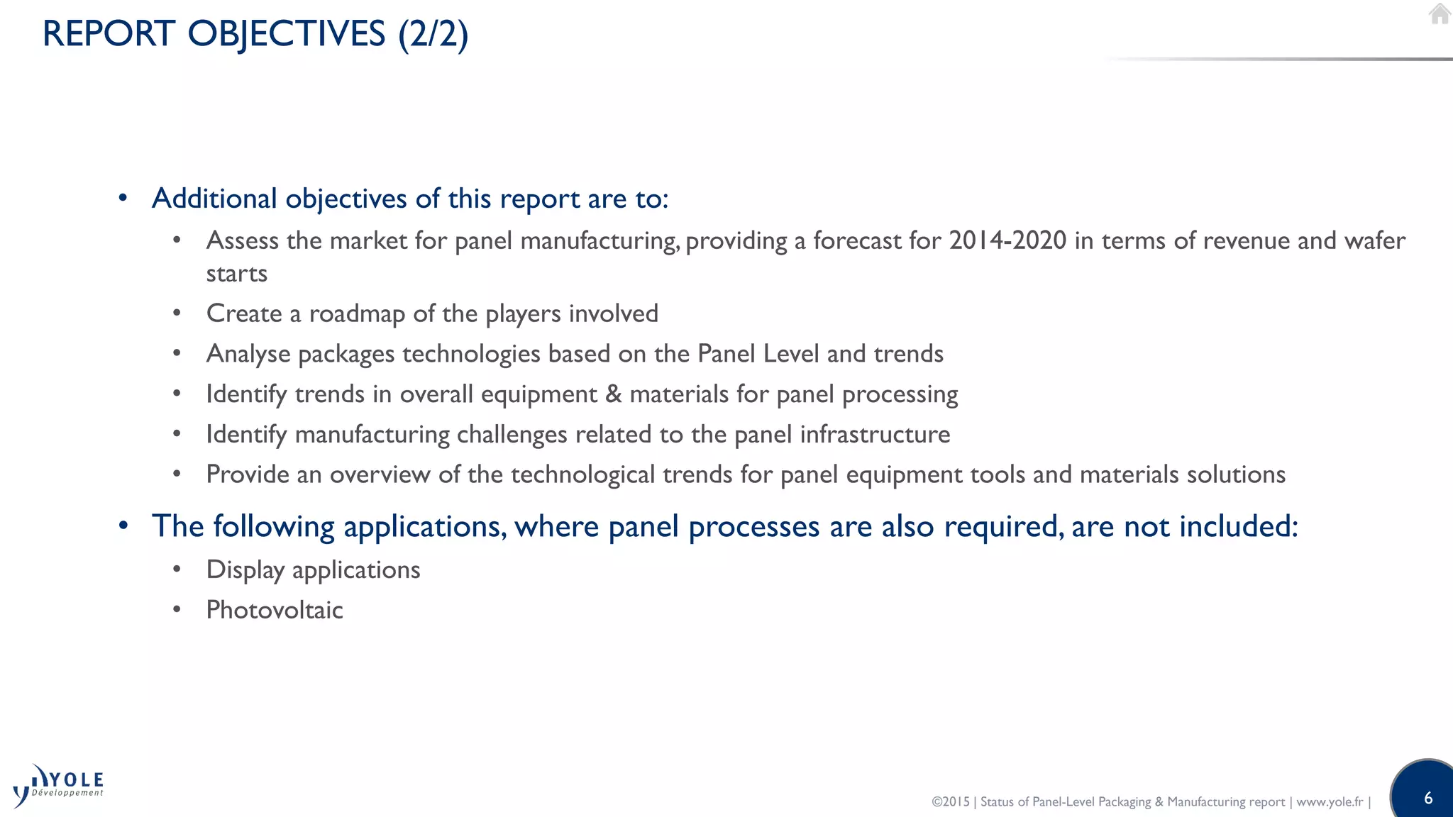 Status of Panel-Level Packaging & Manufacturing 2015 Report by Yole ...