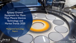 From Technologies to Markets
© 2020
Epitaxy Growth
Equipment for More
Than Moore Devices
Technology and
Market Trends 2020
Market and Technology
Report
Sample
© Fraunhofer IAF
 