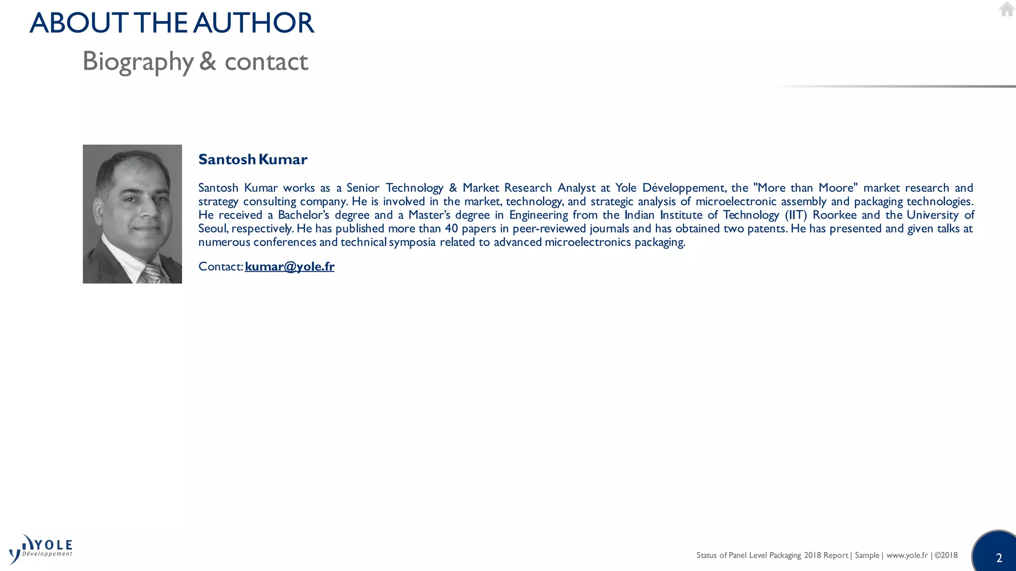 Status of Panel Level Packaging 2018 Report by Yole Developpement | PDF