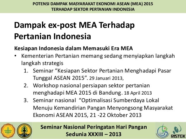 Yonariza dampak mea thd pertanian indonesia
