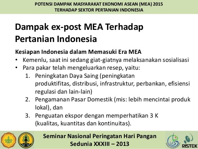 Yonariza dampak mea thd pertanian indonesia