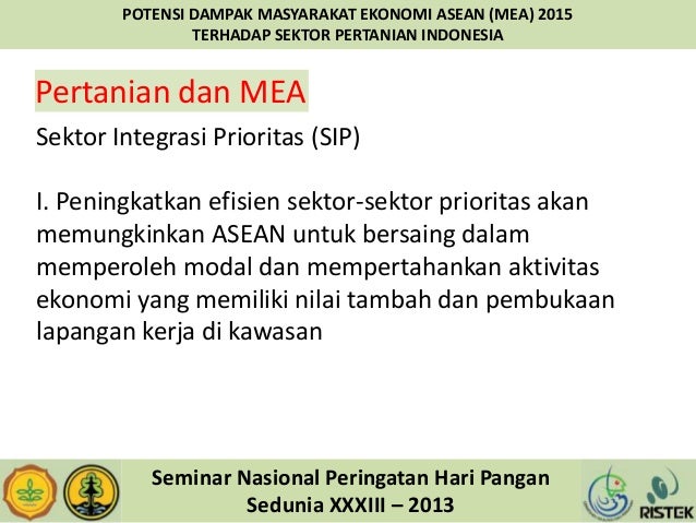 Yonariza dampak mea thd pertanian indonesia