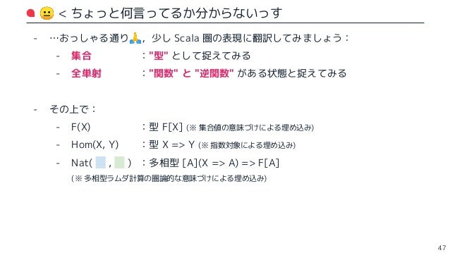 Scala 初心者が米田の補題を Scala で考えてみた