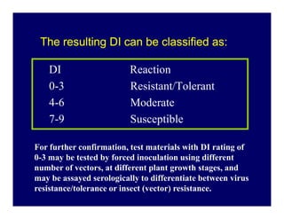 The resulting DI can be classified as:The resulting DI can be classified as:
DI Reaction
0-3 Resistant/Tolerant
4-6 Modera...