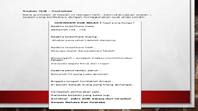 Gurindam Dua Belas Tingkatan 4
