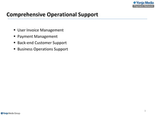 Comprehensive Operational Support User Invoice Management Payment Management Back-end  Customer Support Business Operations Support 