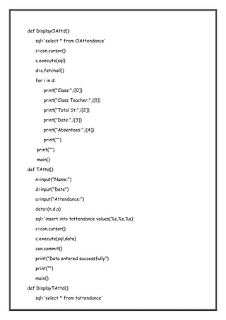 Class 12th project file for informative practices ppt for my sql python and practical for 30 marks