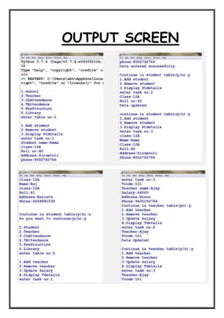 Class 12th project file for informative practices ppt for my sql python and practical for 30 marks