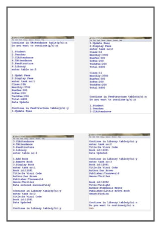 Class 12th project file for informative practices ppt for my sql python and practical for 30 marks