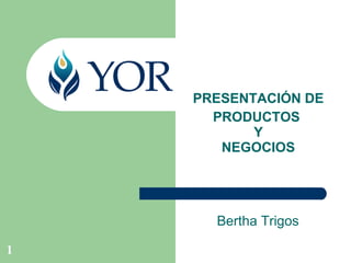 Bertha Trigos PRESENTACIÓN DE PRODUCTOS  Y NEGOCIOS 