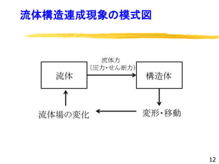 流体構造連成現象の模式図
12
 