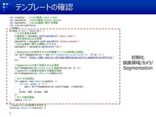 テンプレートの確認
初期化
描画領域/カメラ/
Segmentation
 