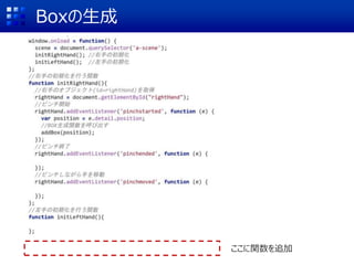 Boxの生成
ここに関数を追加
 