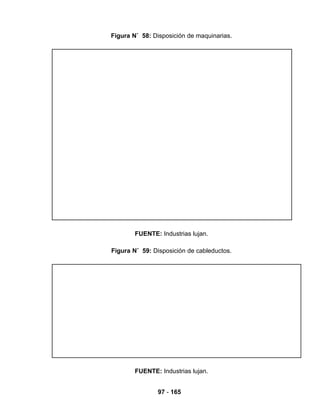 97 - 165
Figura N˚ 58: Disposición de maquinarias.
FUENTE: Industrias lujan.
Figura N˚ 59: Disposición de cableductos.
FUENTE: Industrias lujan.
 