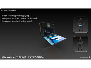 When standing/walking/lying (computer attached to the carrier and the carrier attached to the body)
