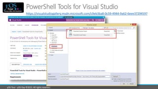 yOS-Tour - yOS-Day ©2015. All rights reserved.
PowerShell Tools for Visual Studio
https://visualstudiogallery.msdn.microso...
