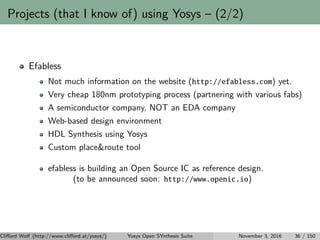yosys_presentation that help in working on the yosys tool | PDF