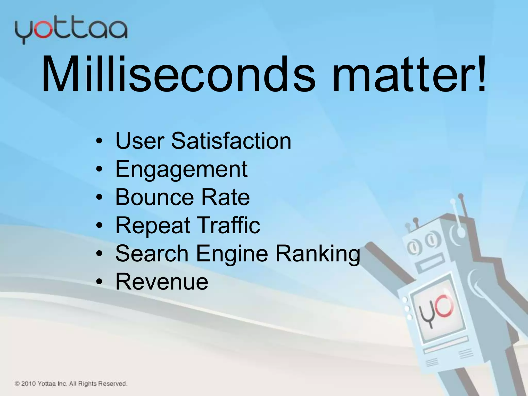 6Milliseconds matter!User Satisfaction