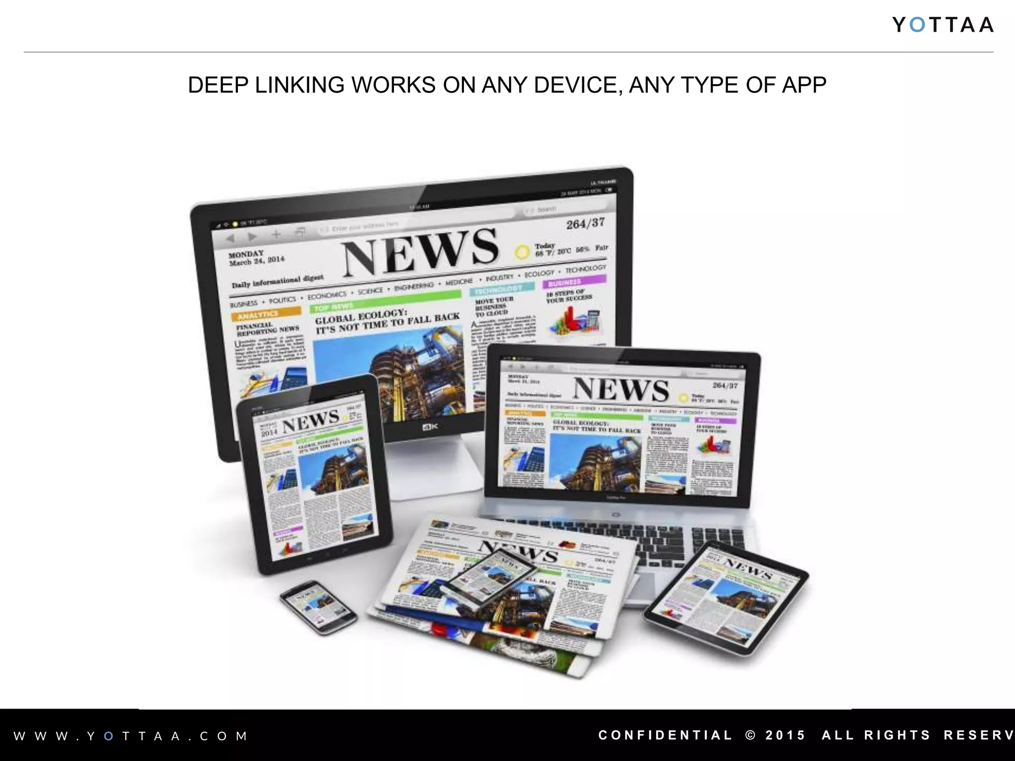 C O N F I D E N T I A L © 2 0 1 5 A L L R I G H T S R E S E R V
DEEP LINKING WORKS ON ANY DEVICE, ANY TYPE OF APP
 