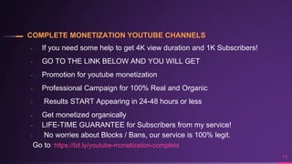 Monetize YouTube channel 2022 | PPT