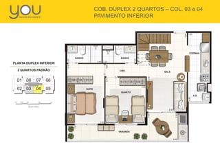 COB. DUPLEX 2 QUARTOS – COL. 03 e 04
PAVIMENTO INFERIOR

 