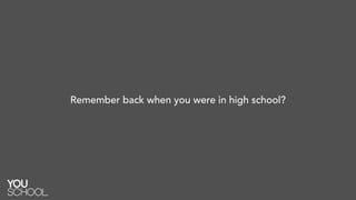 Remember back when you were in high school?
 