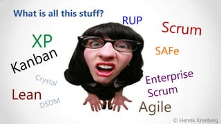 What is all this stuff?

XP
Lean

RUP

SAFe

Agile
© Henrik Knieberg

 