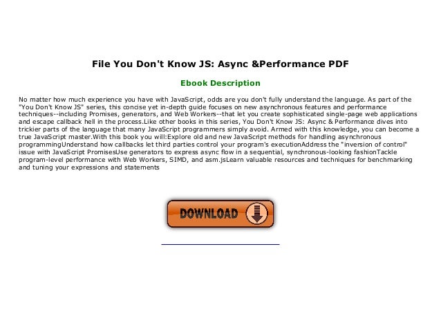 you dont know js pdf download