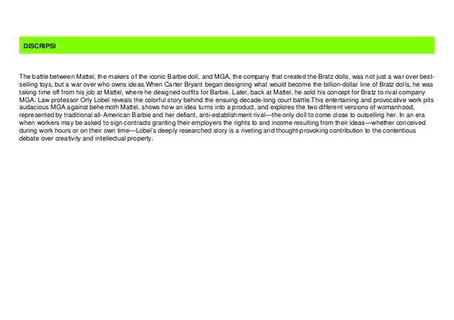 [MOST WISHED]You Don't Own Me: How Mattel v. MGA Entertainment Exposeâ¦