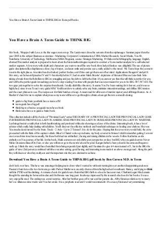 think big by ben carson pdf free download