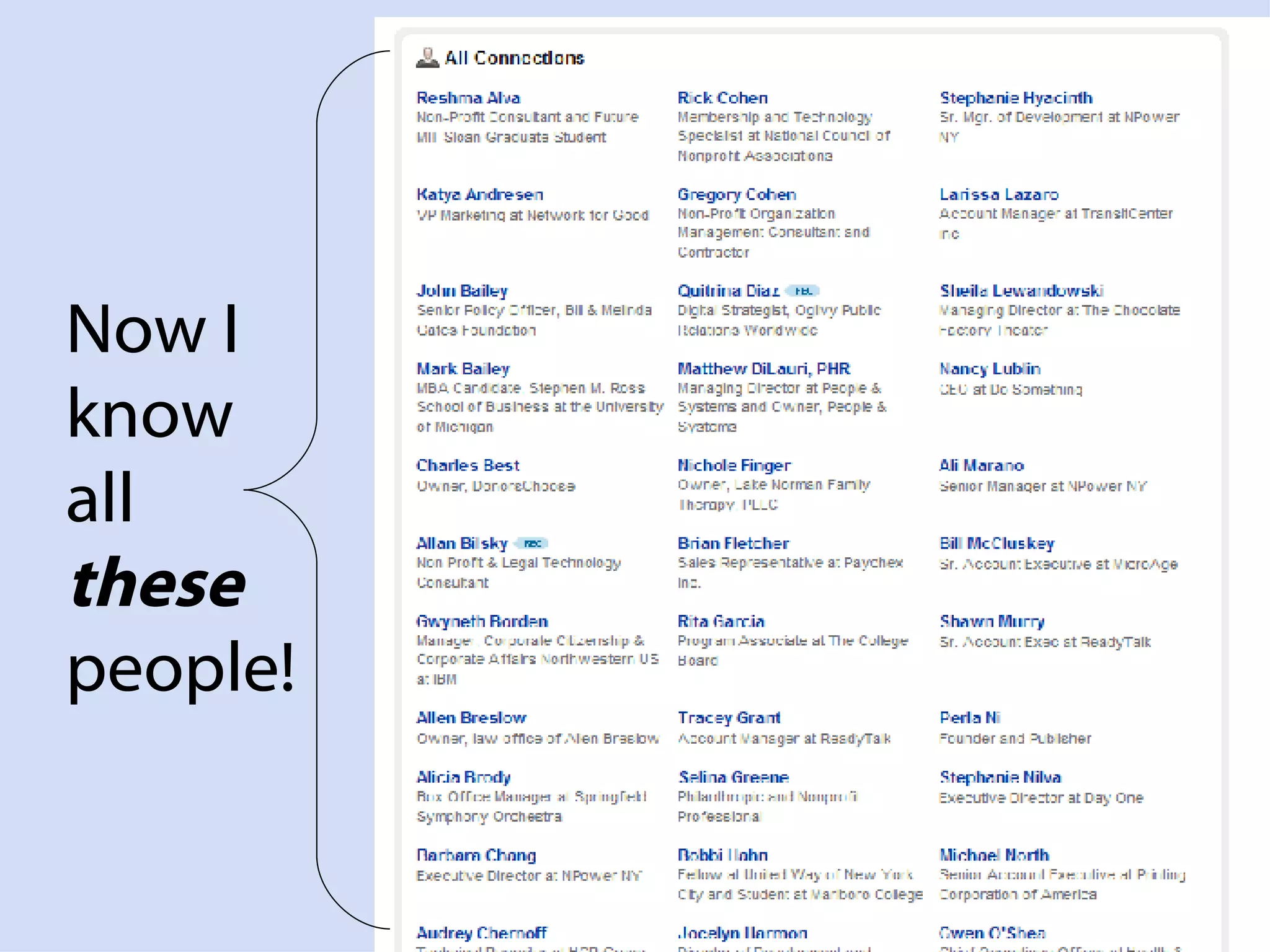 Now I know all  these  people! 