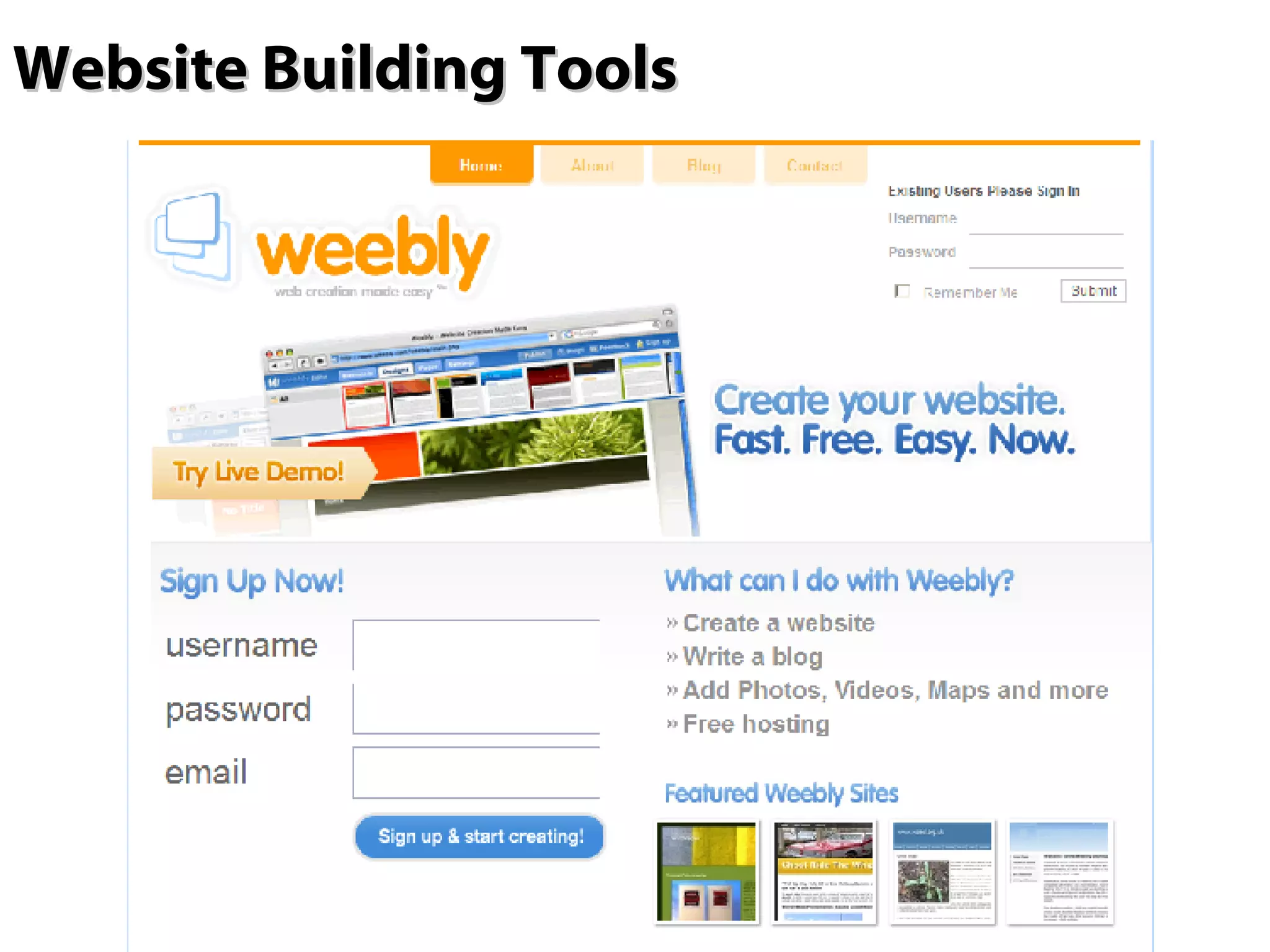 Website Building Tools  