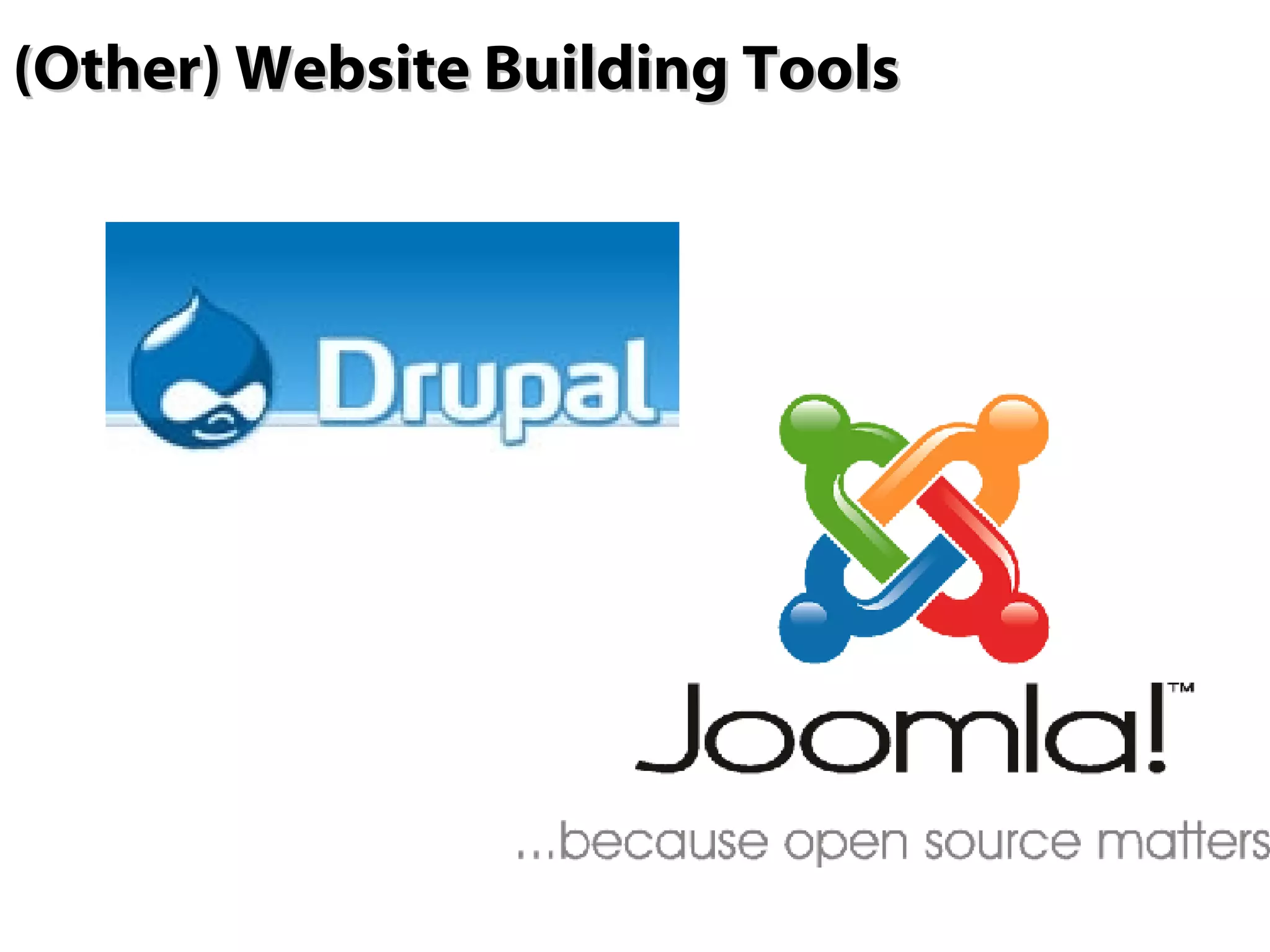 (Other) Website Building Tools  