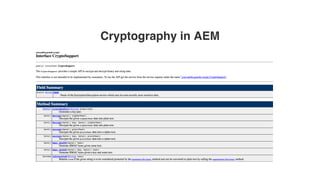 Cryptography in AEM
 