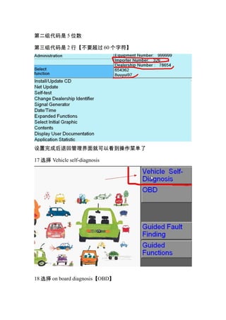 ڶ 5 λ

 2 СҪ 60 ַ




ɺ˻عͿԿ˵

17 ѡ Vehicle self-diagnosis




18 ѡ on board diagnosisOBD
 
