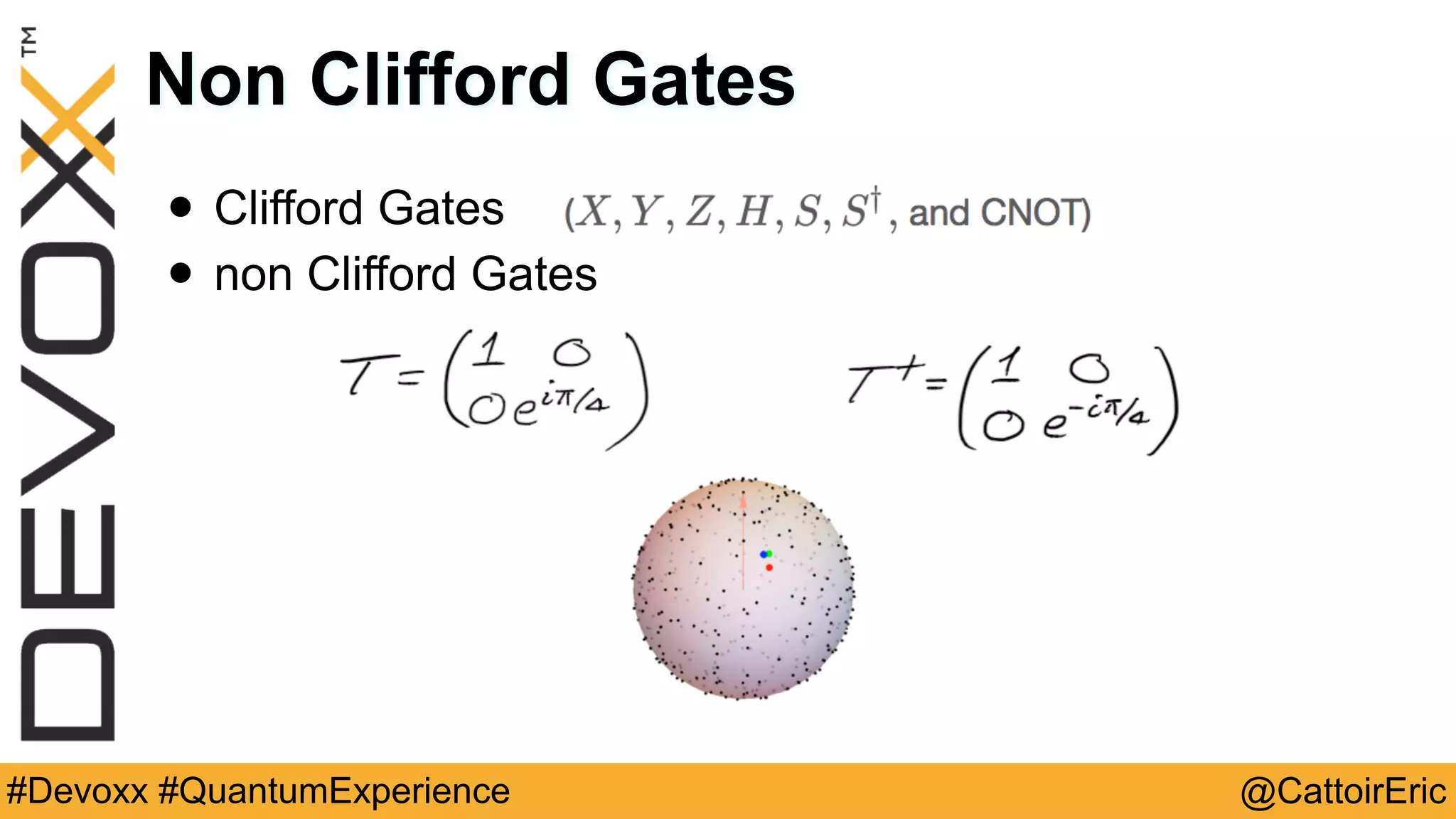 @CattoirEric#Devoxx #QuantumExperience
Non Clifford Gates
• Clifford Gates
• non Clifford Gates
 