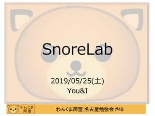 わんくま同盟 名古屋勉強会 #48
SnoreLab
2019/05/25(土)
You&I
 