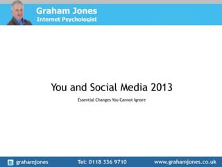 You and Social Media 2013
     Essential Changes You Cannot Ignore
 