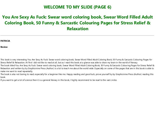 E Book Download You Are Sexy As Fuck Swear Word Coloring Book Swea