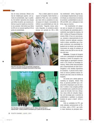 REVISTA CANAMIX | JULHO | 201422
das em áreas comerciais. Oferece uma
taxa de multiplicação superior, com au-
mento de produtividade, vigor e qualida-
de. Ele também representa uma solução
para falhas de plantio, que ocasiona pro-
blemas no que diz respeito ao crescimen-
to nos canaviais. Vale lembrar que falhas
de 20% em um canavial significam 6% de
perda em produtividade.
Para o diretor global de cana-de-
-açúcar da Syngenta, Daniel Bachner, a
plataforma Plene criou uma sensibiliza-
ção maior entre os produtores de cana-
-de-açúcar em relação à necessidade de
melhorar sua produtividade por meio do
investimento. “Seguindo nossos proto-
colos integrados, os produtores podem
alcançar um aumento de 10% a 20%
nos rendimentos”, afirma. Segundo ele,
as tecnologias impulsionarão um avanço
em direção ao compromisso da empresa
de aumentar a produtividade da cana em
20% até 2020, sem a utilização de mais
terras, água ou insumos.
	 Os investimentos em pesqui-
sas para as soluções em cana-de-açú-
car da Syngenta são sustentadas pelo in-
vestimento anual global da empresa, de
US$ 1,4 bilhão em Pesquisa & Desenvol-
vimento (P&D). O foco em cana-de-açú-
car, incluindo o desenvolvimento de um
território comercial dedicado exclusiva-
mente à cultura, possibilitou que a Syn-
genta construísse uma proximidade ini-
gualável com os clientes, que resultou no
crescimento de vendas de proteção da
colheita, acima dos 50% ao ano nos últi-
mos dois anos.
Parceiros – O projeto da Syngenta
conta com a participação de importantes
empresas e centros de pesquisa e tec-
nologia ligados ao agronegócio nacional,
como o CTC (Centro de Tecnologia Ca-
navieira), Ridesa (Rede Interuniversitária
para o Desenvolvimento do Setor Sucro-
energético) e IAC (Instituto Agronômico
de Campinas). A parceria tornou dispo-
níveis os bancos genéticos dessas ins-
tituições para toda a base de clientes da
Syngenta.
De acordo com o diretor global de
marketing da Syngenta, Adriano Vilas
Boas, as parcerias permitem que a em-
presa tenha à disposição o que ele consi-
dera “o melhor e mais completo portfólio
de variedades para o plantio de cana-de-
-açúcar do mercado. Com isso, reforça-
mos nossa oferta de soluções integra-
das com tecnologia para o aumento de
produtividade e qualidade na produção
brasileira de açúcar e etanol”, afirma o
executivo.
Entre as variedades do CTC, que
serão utilizadas exclusivamente no Ple-
ne Evolve, estão a CTC21, que confe-
re maior tolerância às principais doen-
CapaAndréBoariniDivulgação
Para Vilas Boas, a parceria da Syngenta com CTC, Ridesa e IAC permite que a
empresa tenha “o melhor portfólio de variedades para o plantio de cana do mercado”
Plene PB é uma muda de cana pré-germinada, produzida em
viveiros pré-primários da Syngenta, decorrente do Plene Evolve
CM73.indd 22 26/09/2014 12:44:22
 