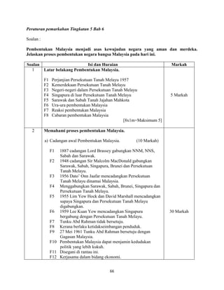 Sejarah Tingkatan 5 - Kertas 3 ( Skema Dan Jawapan )