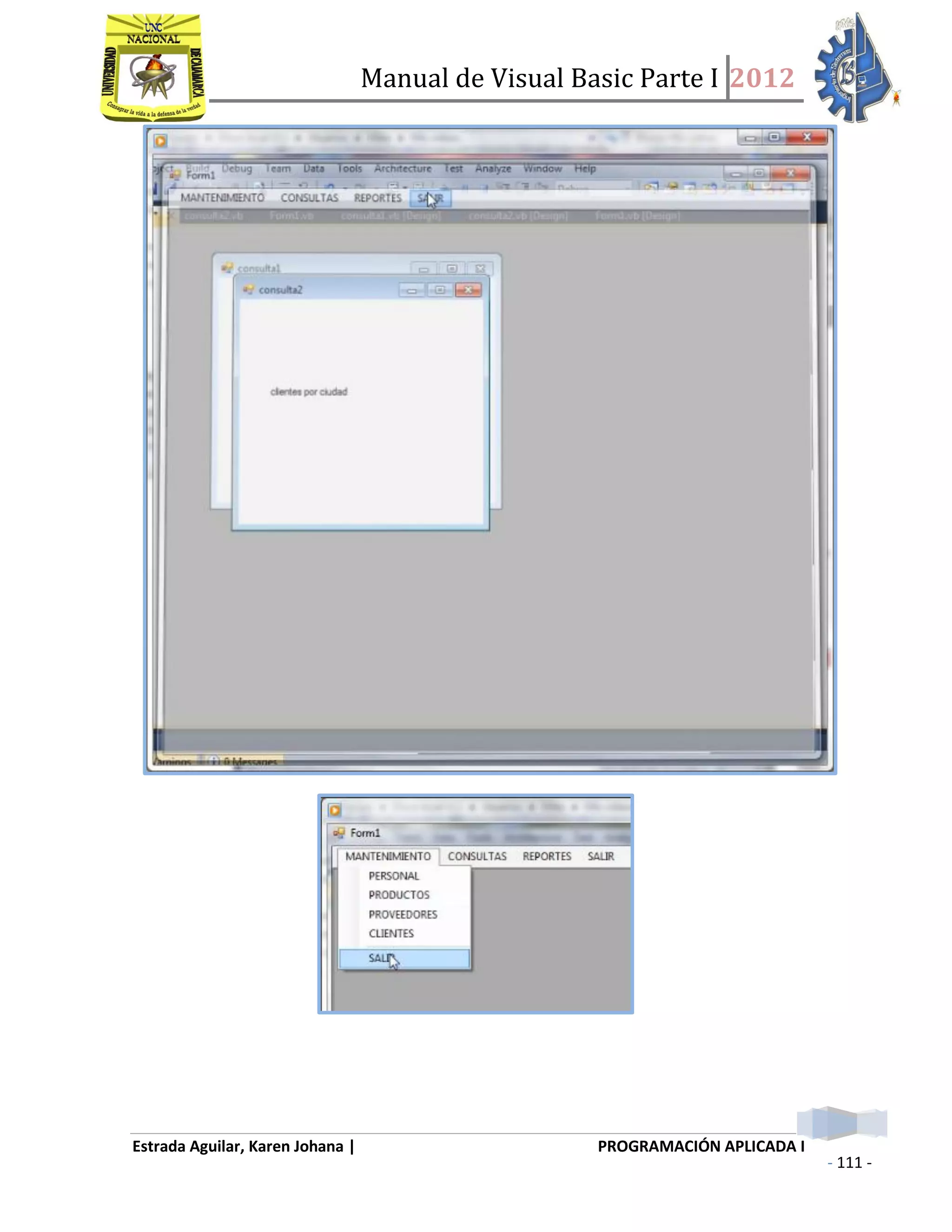 Manual de Visual Basic Parte I 2012
Estrada Aguilar, Karen Johana | PROGRAMACIÓN APLICADA I
- 111 -
 