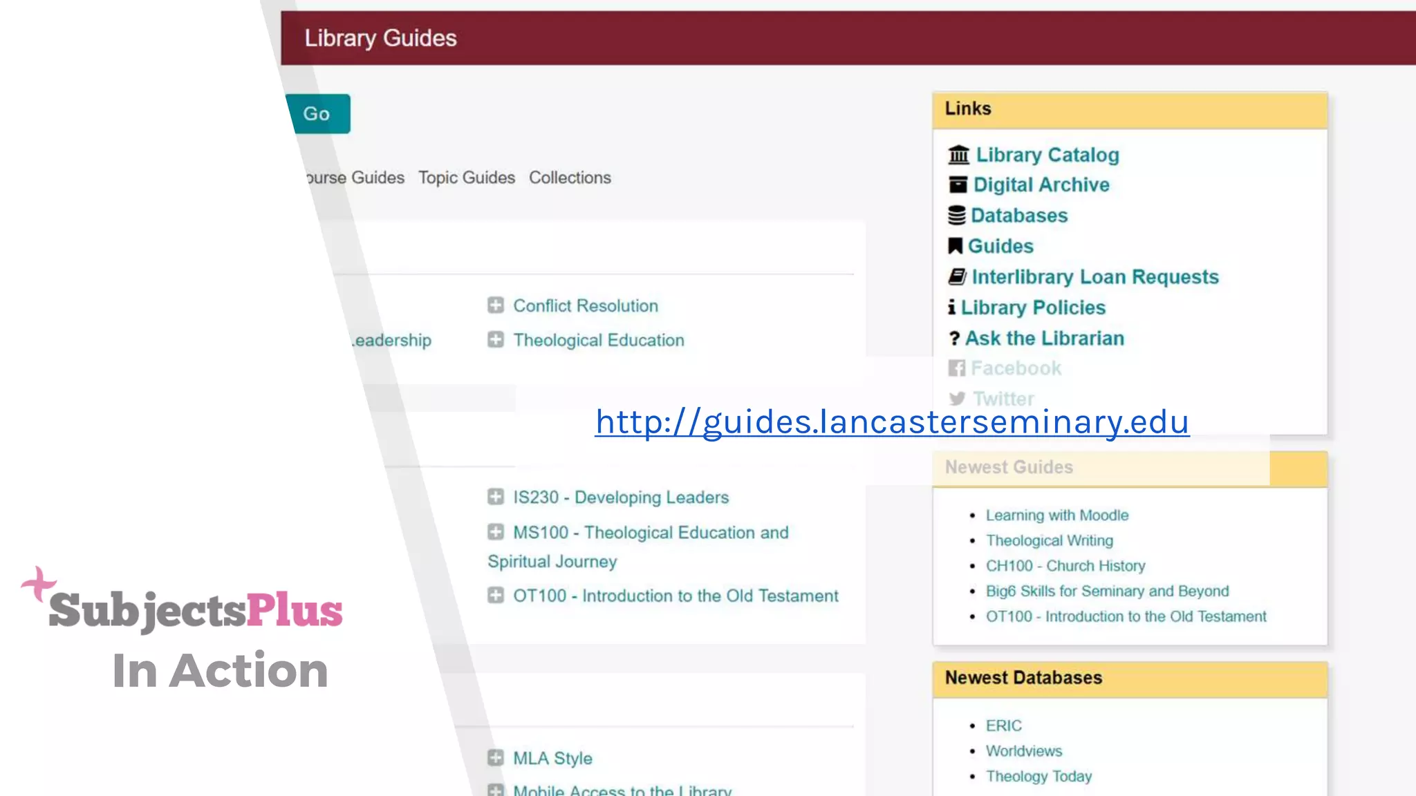 In Action
http://guides.lancasterseminary.edu
 