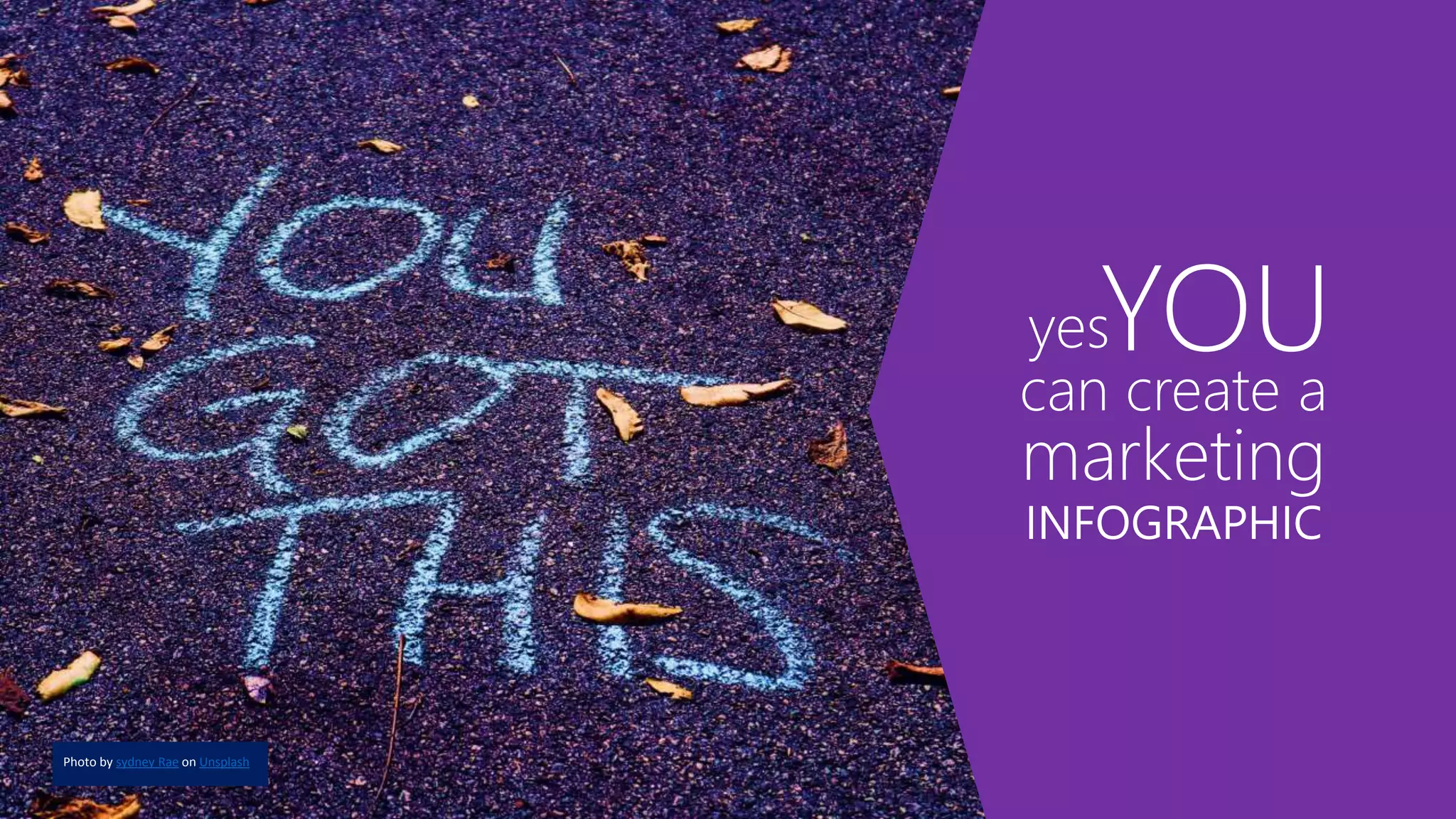 can create a
YOUyes
marketing
INFOGRAPHIC
Photo by sydney Rae on Unsplash
 