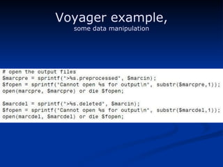 Voyager example, some data manipulation 