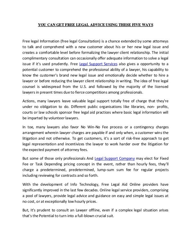 You can get free legal advice using these five ways You can get free legal advice using these five ways