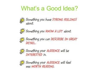 What’s a Good Idea?
 